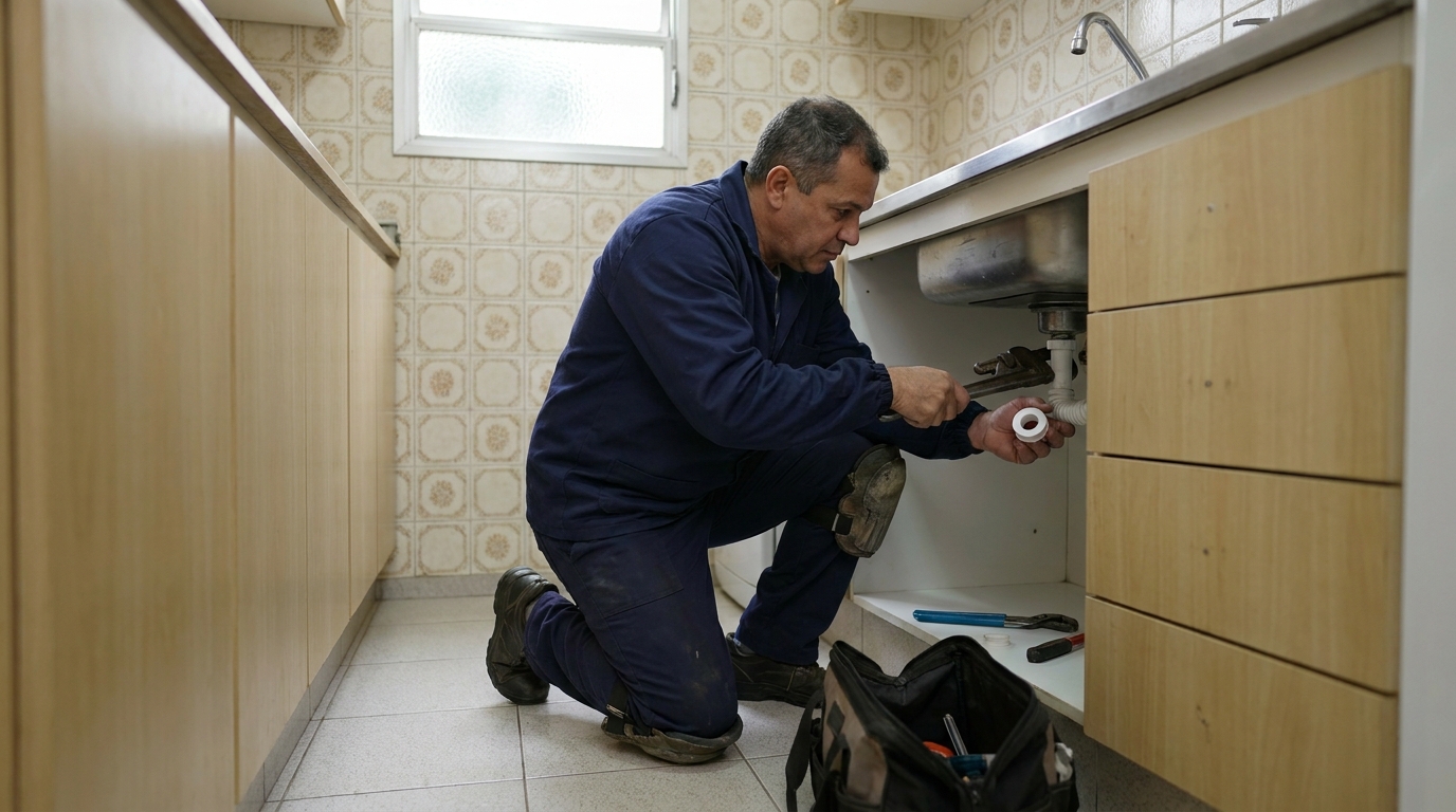 Encanador trabalhando em Presidente Prudente‑SP