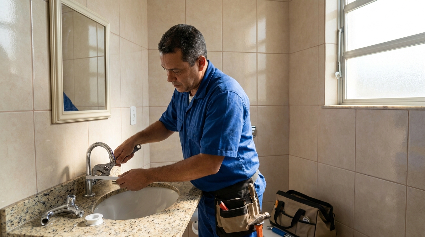 Instalação de torneira de banheiro em Presidente Prudente‑SP