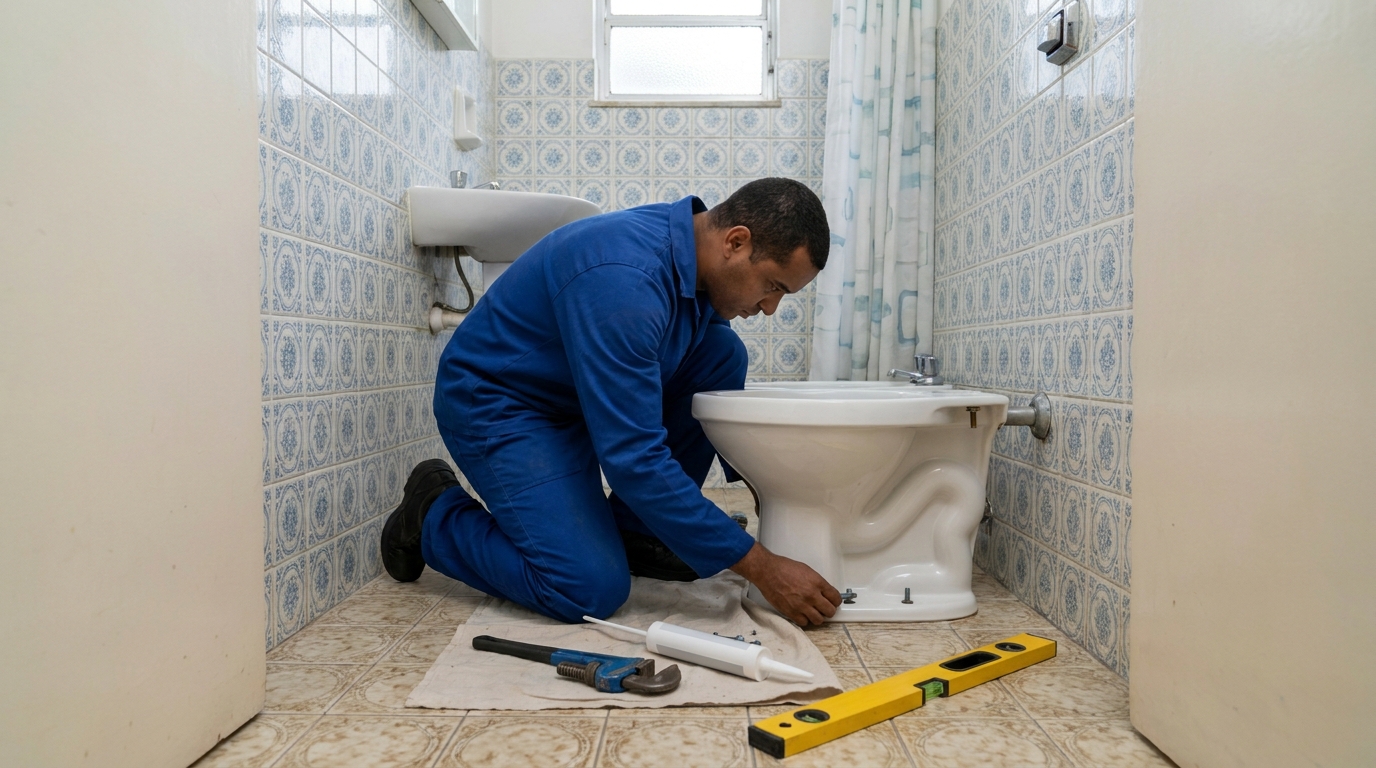 Instalação de vaso sanitário residencial em Presidente Prudente‑SP