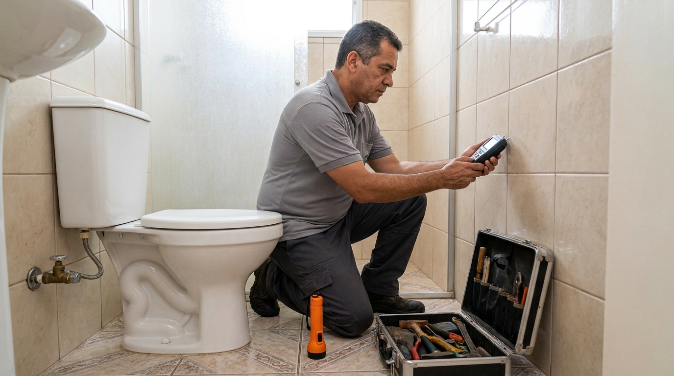 Técnico de caça vazamento com detector em Presidente Prudente‑SP